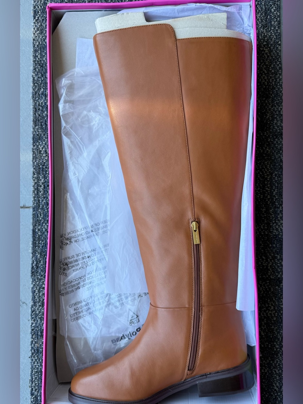 Vince Camuto Tall Chestnut Leather Riding Boots